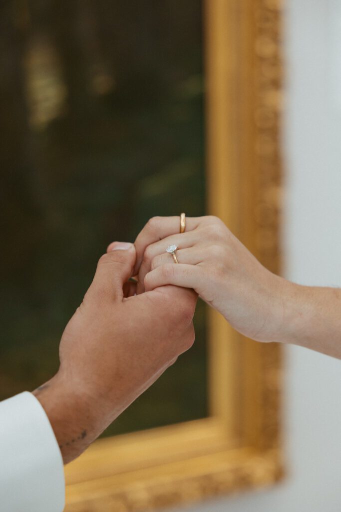 engagement ring photo at art museum in pittsburgh taken by Rock & Wander Photo Co