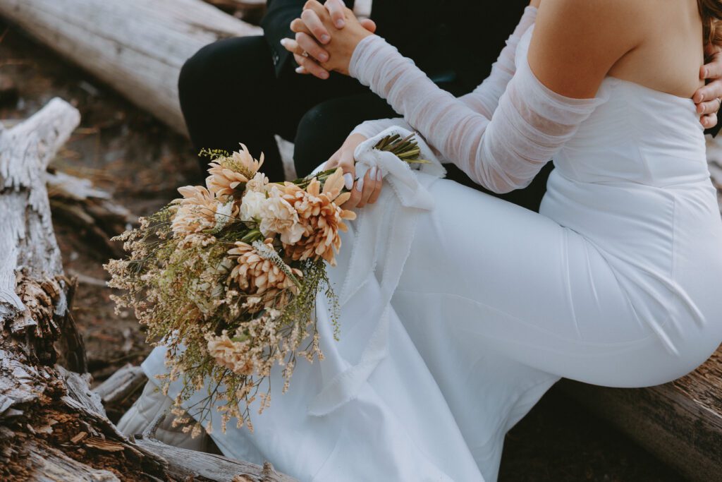 Grand Teton elopement. Couple holding hands.