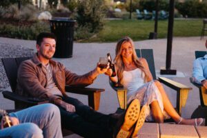 Full Day Jackson Hole Elopement with couples celebrating with drinks